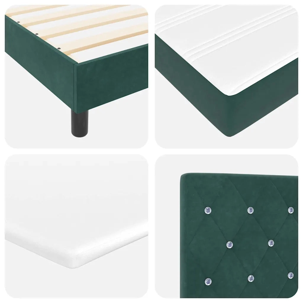 Letto a molle con materasso Verde Scuro 120 x 190 cm Velluto 3339095