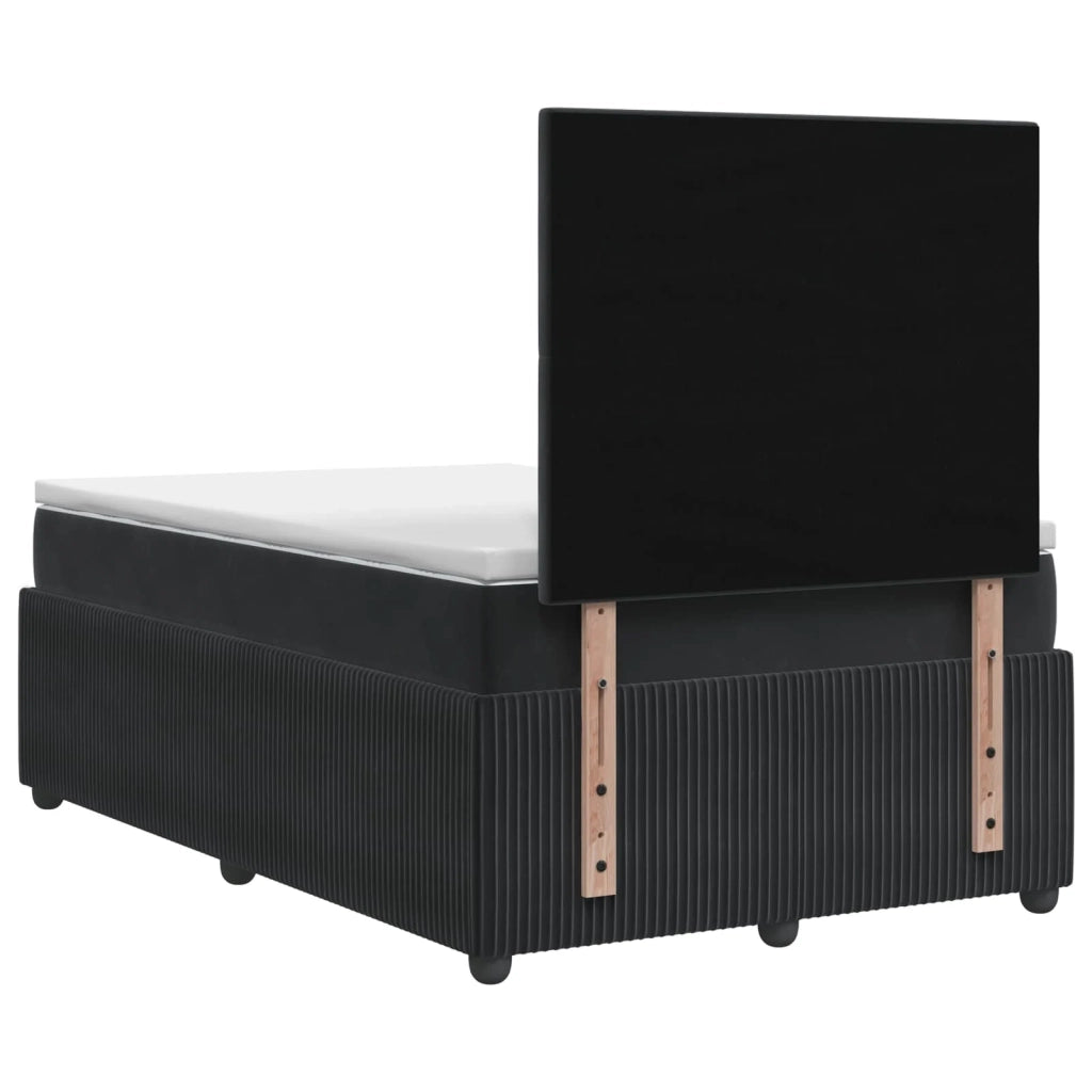 Letto box spring con materasso Nero 120 x 200 cm Velluto 3454591