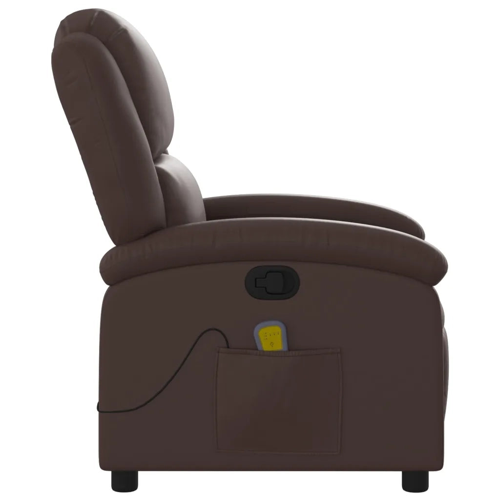 Poltrona Massaggiante Reclinabile marrone in Similpelle 371784