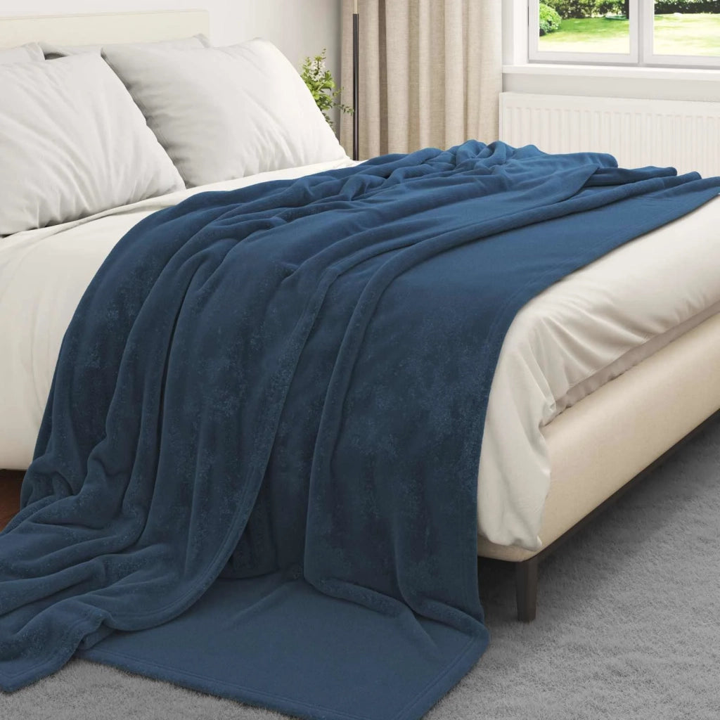 Coperte da Pile 6 pcs Blu navy 220 x 240 cm Panno 42016807