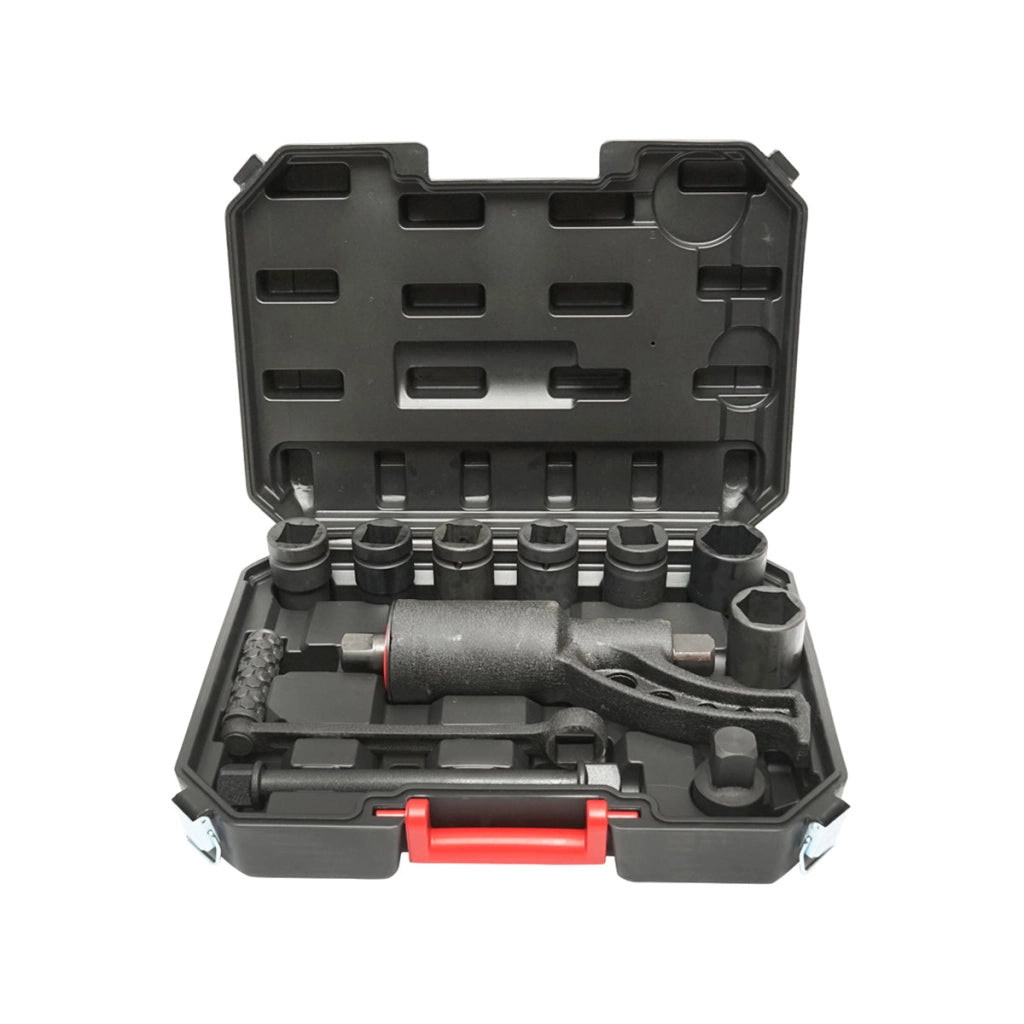 Chiave per smontare ruote di camion con riduttore a 2 velocità con bussole da 24, 27, 30, 32, 33, 36, 38 mm Breckner Germany