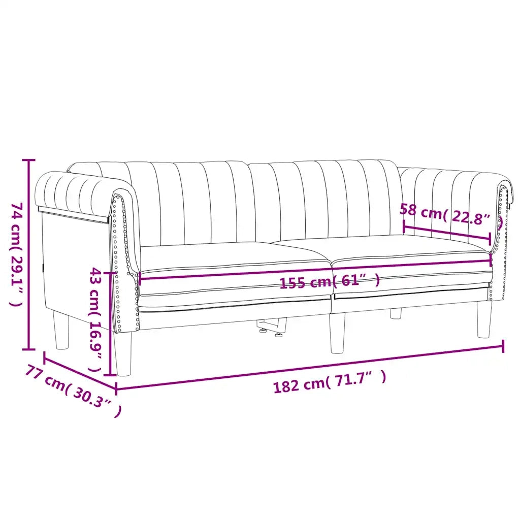 Set di Divani 2 pz Blu in Velluto 3209227