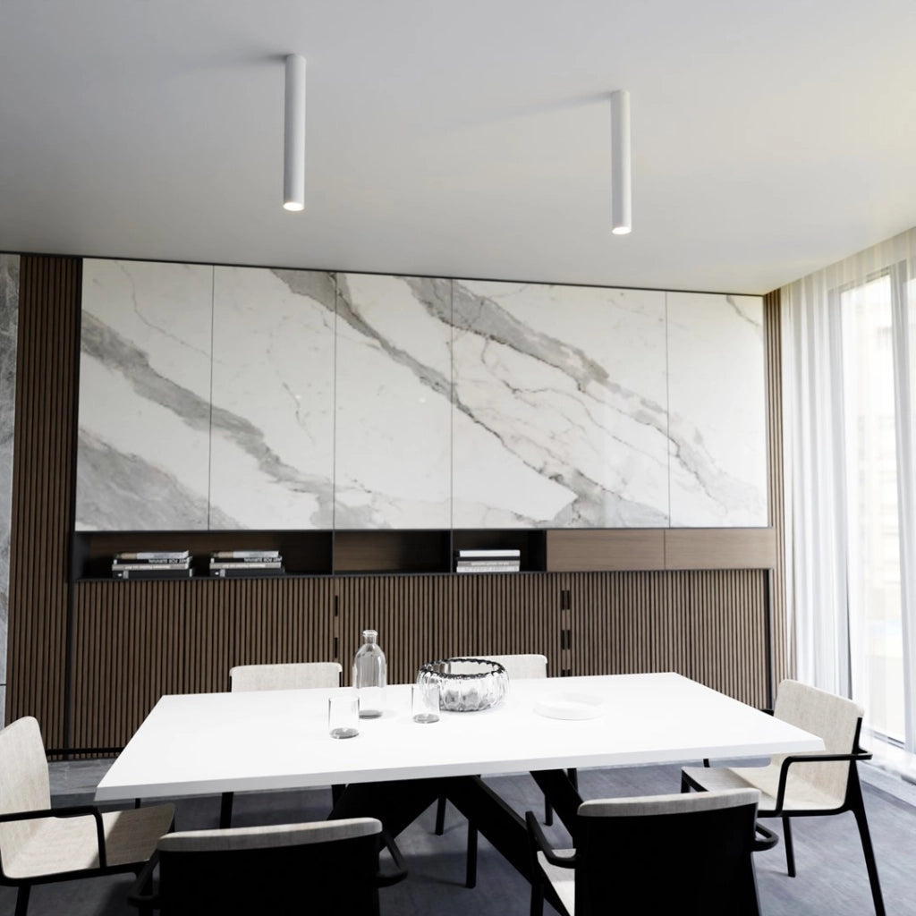 Spot soffitto bianco 45 cm tondo 1xGU10 8W Tecno Emibig