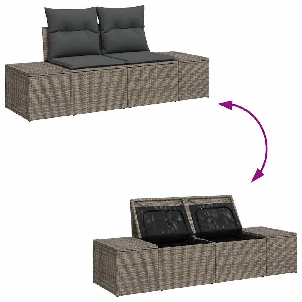 Set Divano da Giardino 5 pcs Grigio chiaro polyrattan 3355698