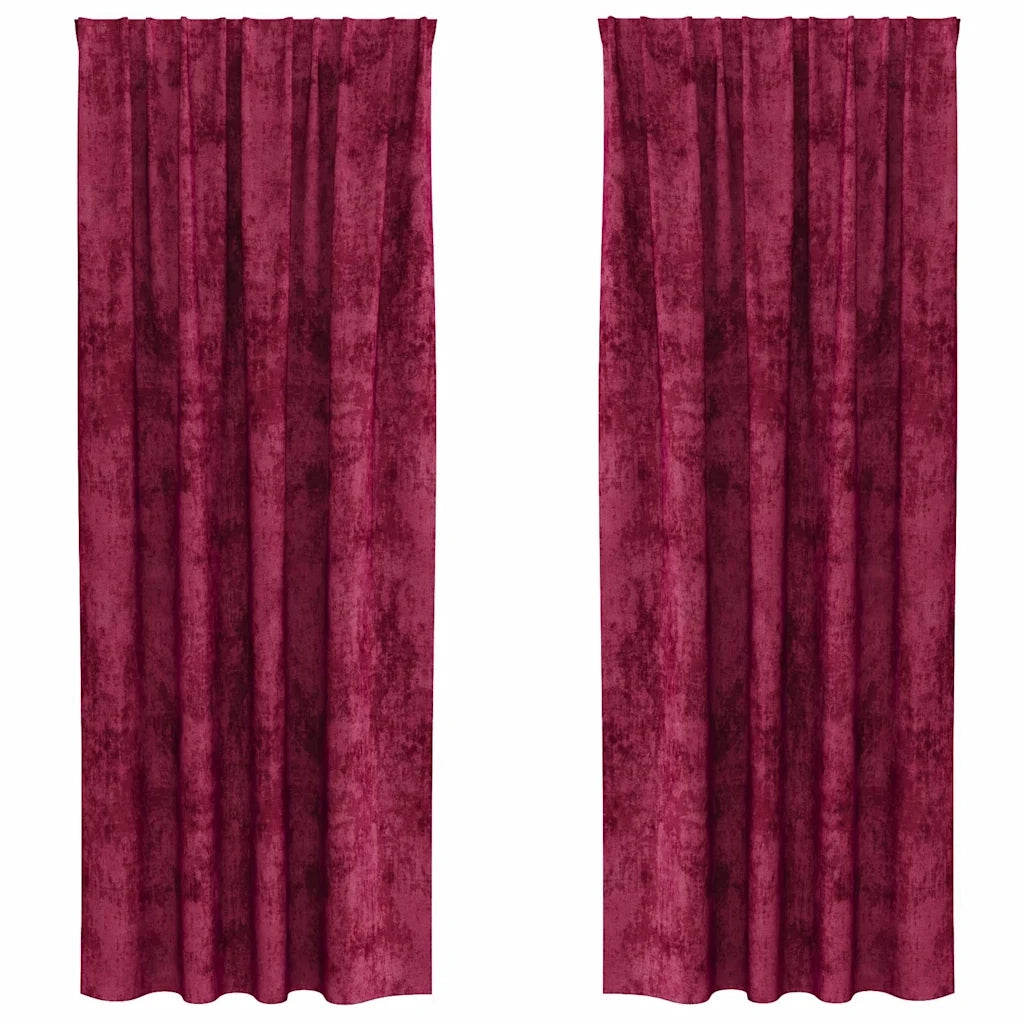 Tende in Velluto 2 pcs Rosso Vino 260 x 140 cm Velluto 4107682