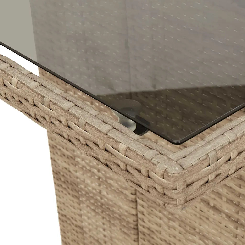 Set da Bistrò da Giardino 9 pz con Cuscini Beige in Polyrattan 3277106