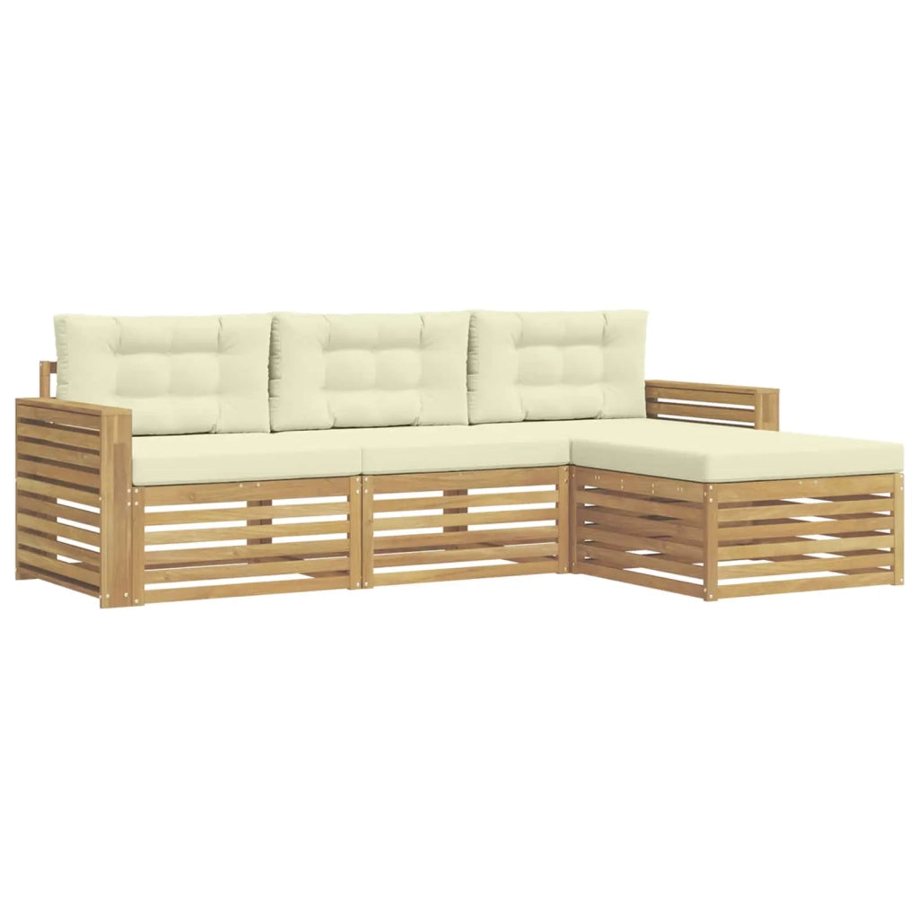 Set di divani da esterno 4 pz Bianco e Crema 3390290