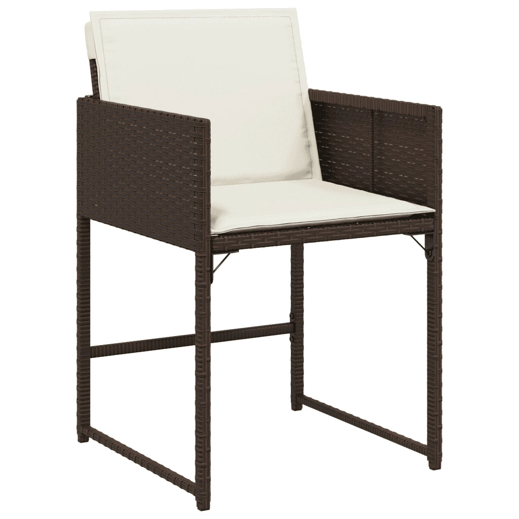 Set da Pranzo da Giardino 11 pz con Cuscini Polyrattan Marrone 3211329