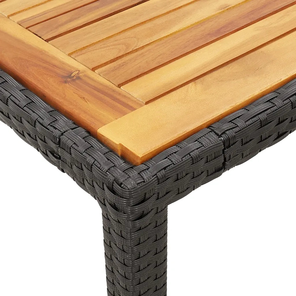 Set da Pranzo da Giardino 7 pz Nero con Cuscini in Polyrattan 3212039