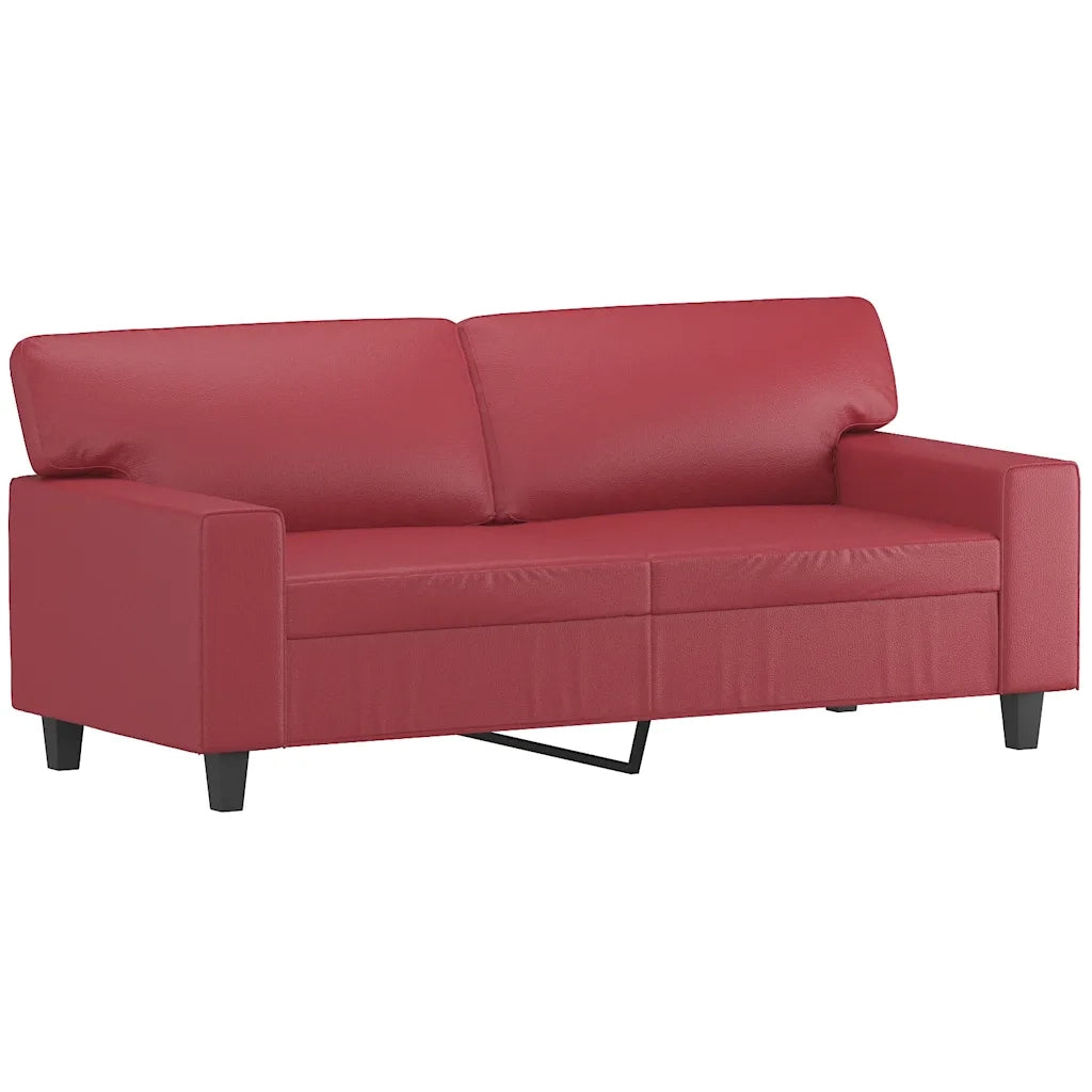 Divano a 2 Posti Rosso Vino 140 cm in Similpelle 359420