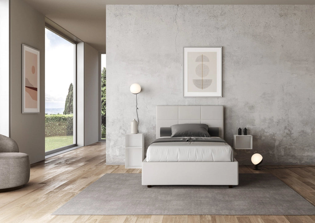 Letto Matrimoniale 160x190 cm Senza Rete Mika Bianco