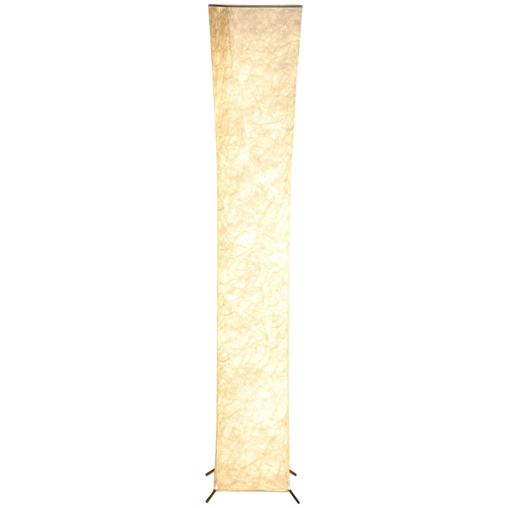 Lampada da Terra Moderna ¨C Xylo ¨C Acciaio e Tessuto con Interruttore a Pedale, 25x25x129 cm, Bianco e Argento