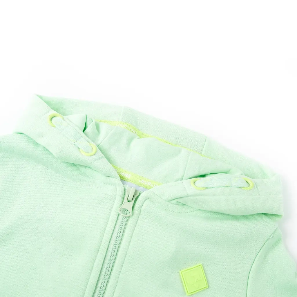 Felpa con Cappuccio e Cerniera per Bambini Verde Brillante 104