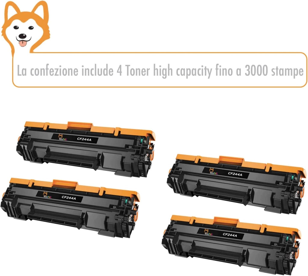 4 Toner Compatibili HP 44A CF244A AkitaINK Nero
