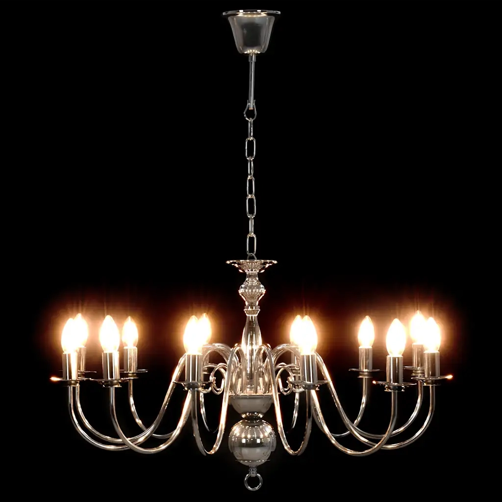 Lampadario Argento 12 Lampadine Attacco E14 281622