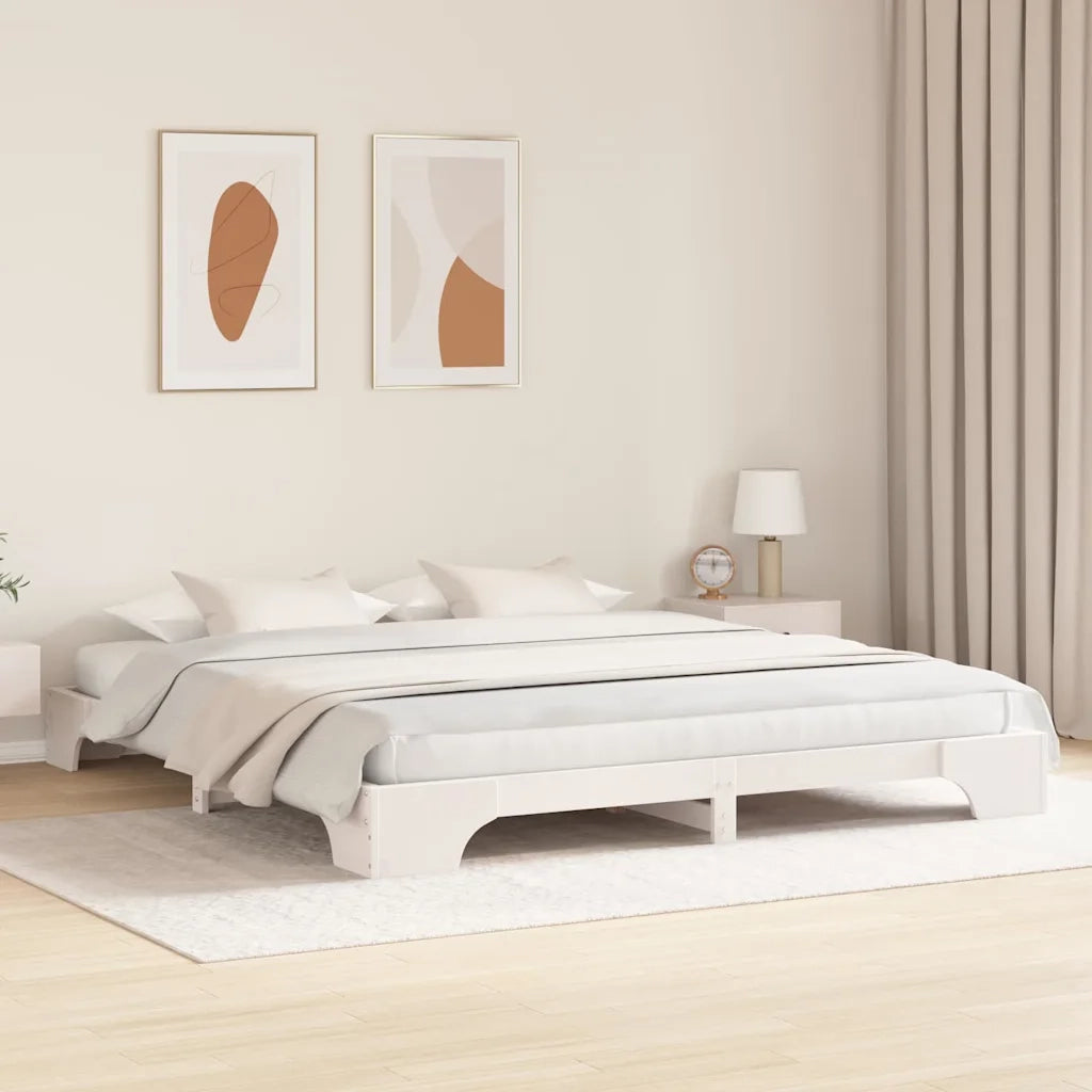 Struttura del letto Bianco 200 x 200 cm Pino massello