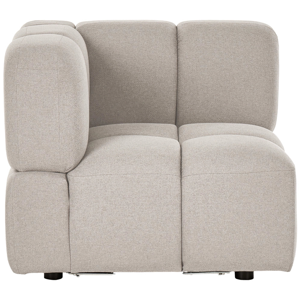 Modulo Angolare Modulare Beige in Tessuto Imbottito, 1 Posto, Stile Moderno