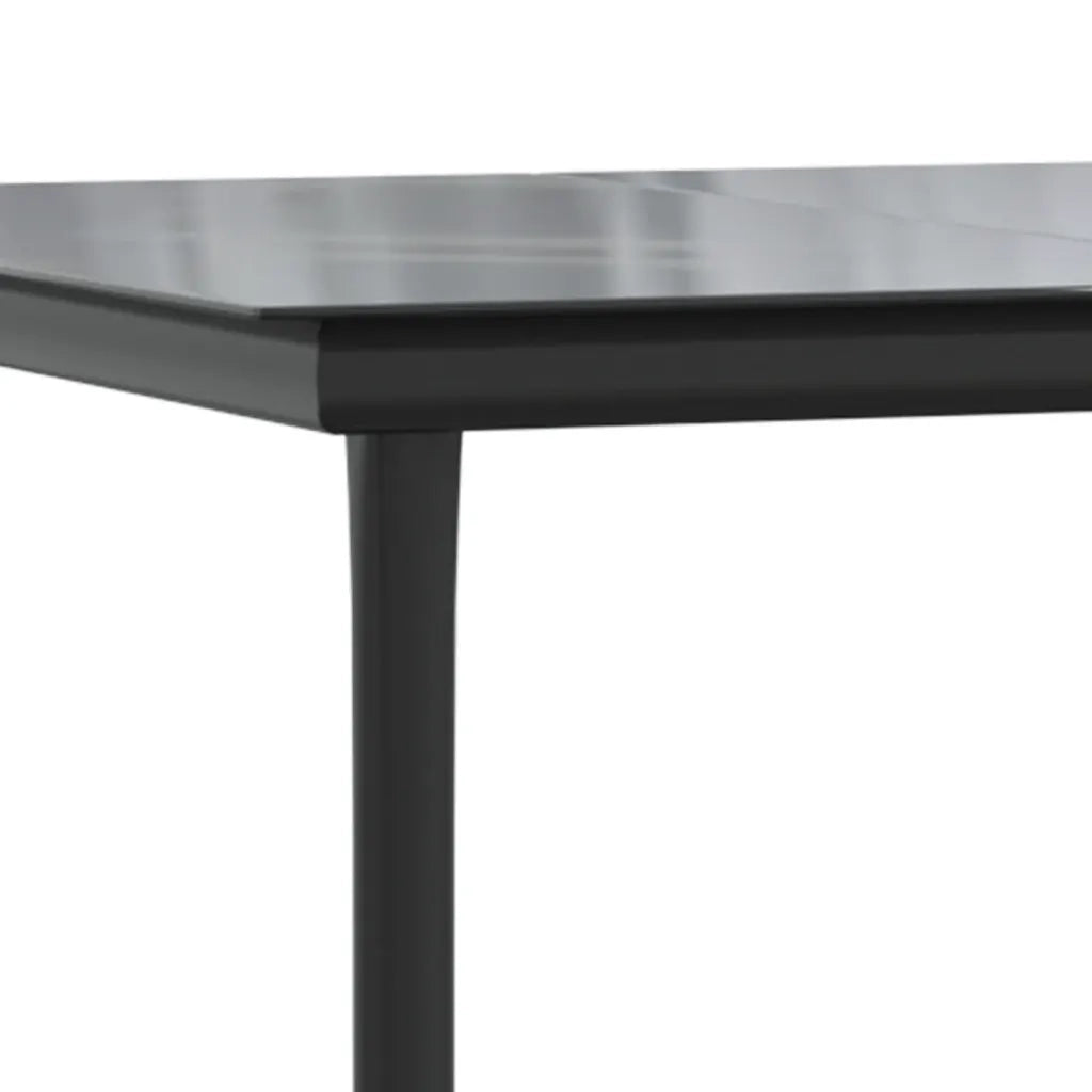 Set da Pranzo da Giardino 5 pz Nero con Cuscini in Polyrattan 3185169