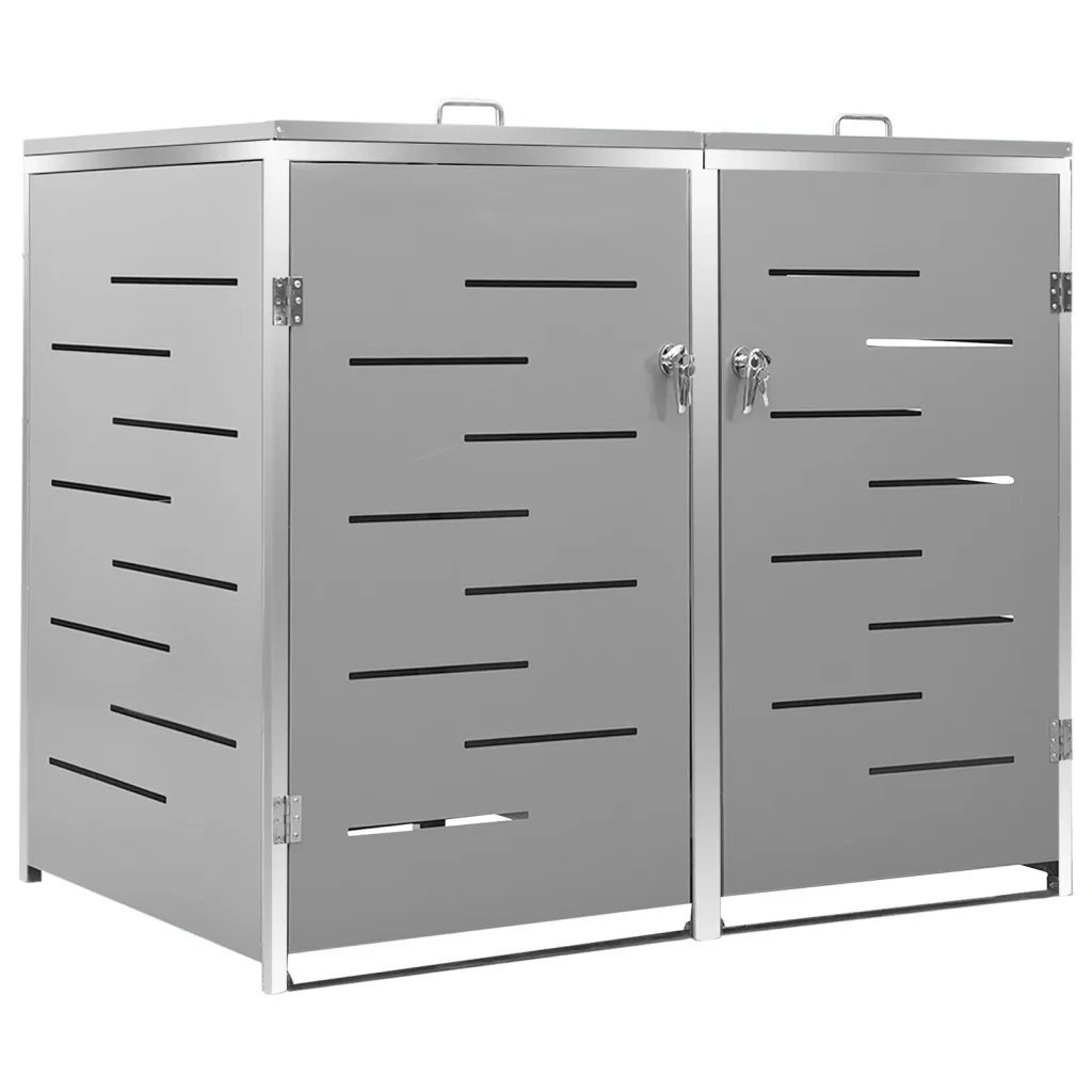 Copribidone per Spazzatura Singolo 69x77,5x115cm Acciaio Inox 149559