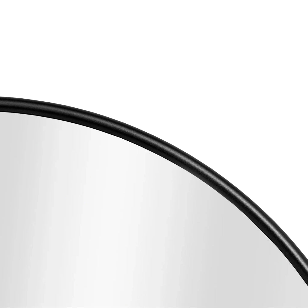 Specchio da parete diametro 40 cm cornice in alluminio nero 03_0007934