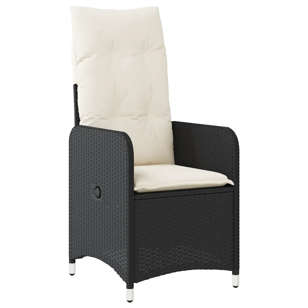 Set Bistrò da Giardino 3 pz con Cuscini in Polyrattan Nero 3276975
