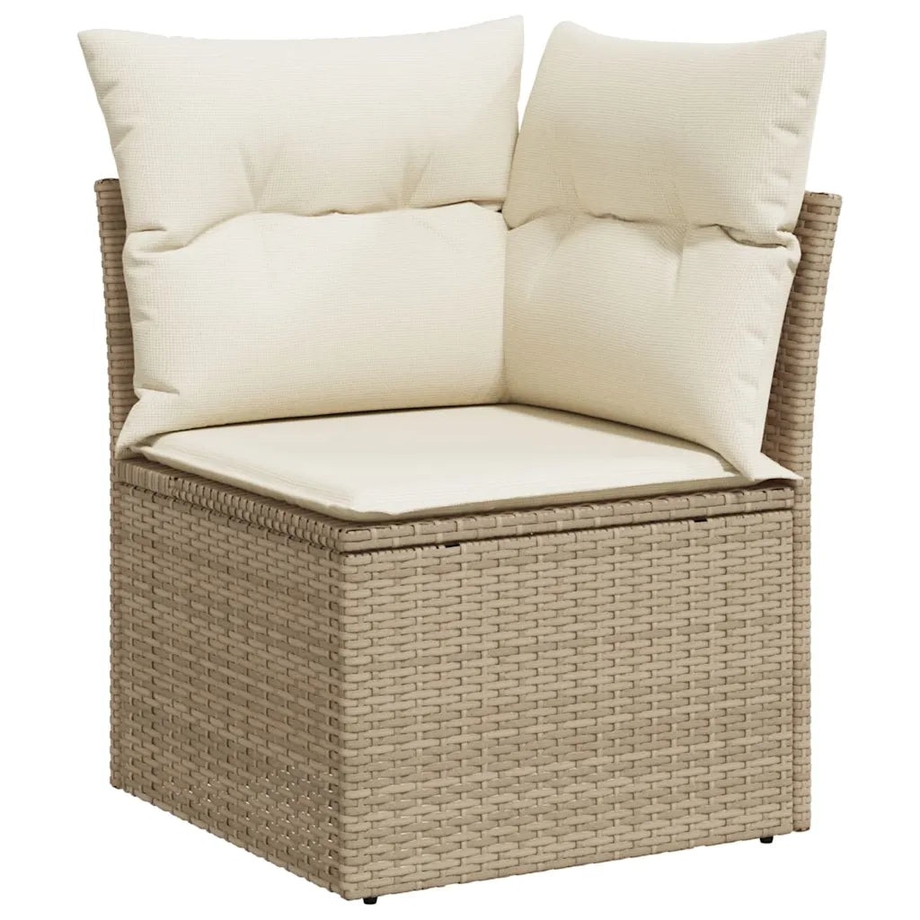 Set Divani da Giardino 7 pz con Cuscini Beige in Polyrattan 3267758