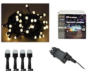 LUCCIOLE A LED BIANCO CALDO PER USO INTERNO/ESTERNO CON GIOCO LUCI  100 led  mt.9 + 5