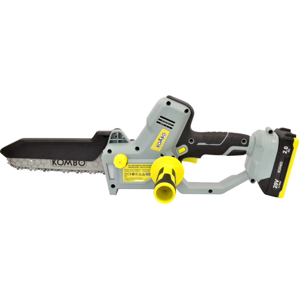 KIT MOTOSEGA BRUSHLESS 20V TAGLIARAMI  CON 2 BATTERIE