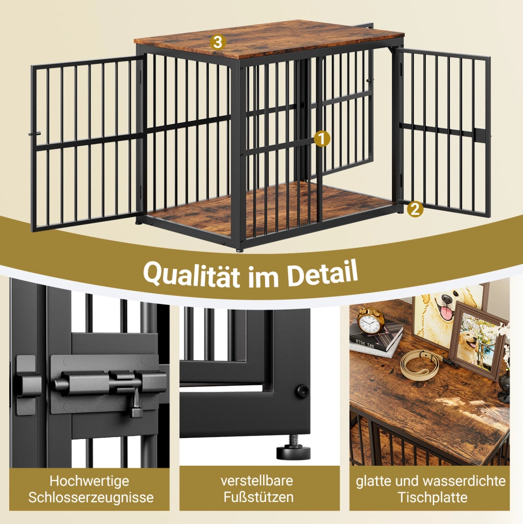 Gabbia per cani modulare con 3 porte, 84x56x66 cm