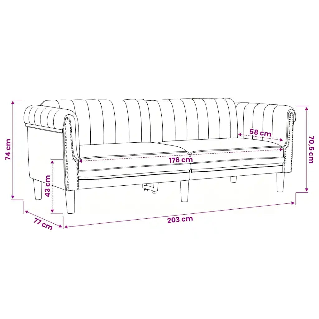 Set di Divani 2 pz Grigio Chiaro in Velluto 3209219