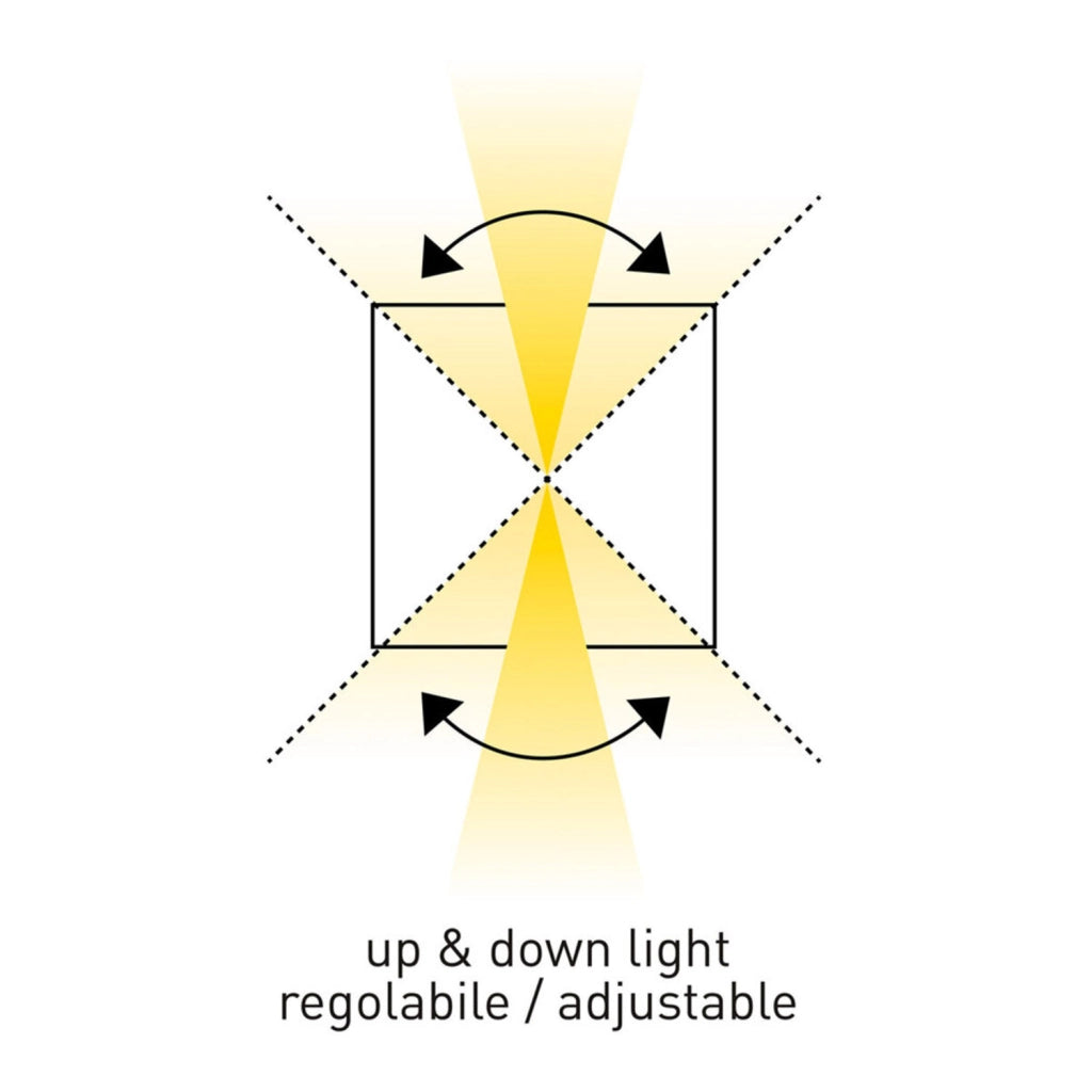 Applique led da parete a doppio fascio colore grigio marina mod. Marbella round
