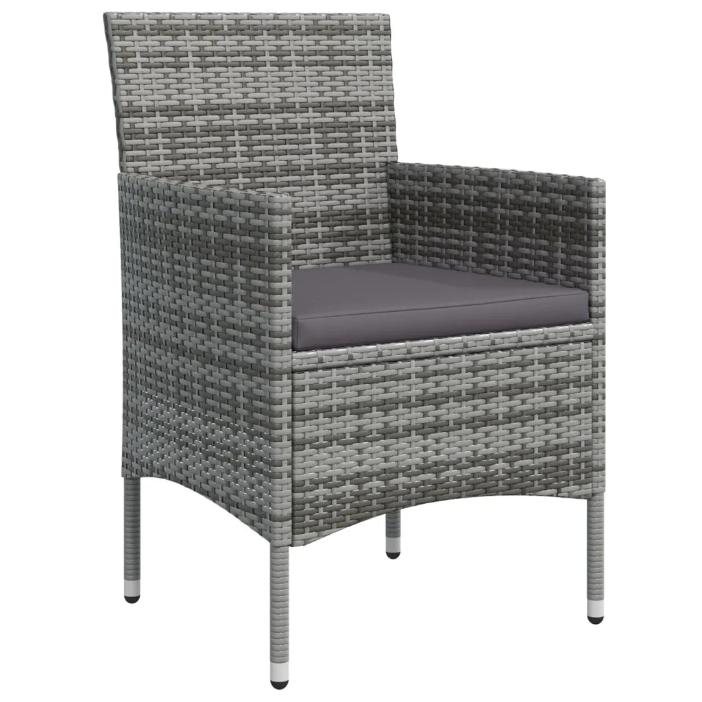 Set da Pranzo da Giardino 5 pz con Cuscini Grigio e Nero 3156604