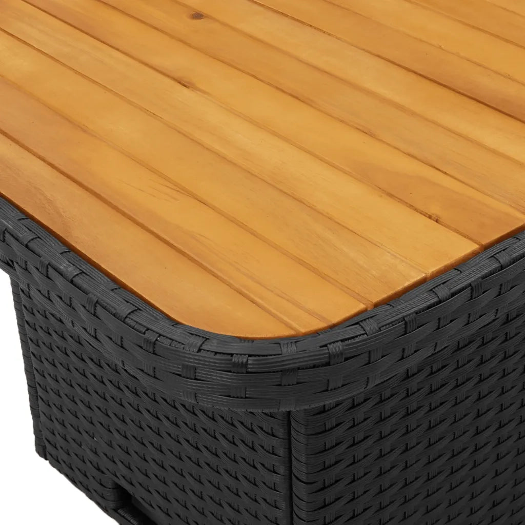 Set Divani da Giardino 3 pz con Cuscini Nero in Polyrattan 3262101