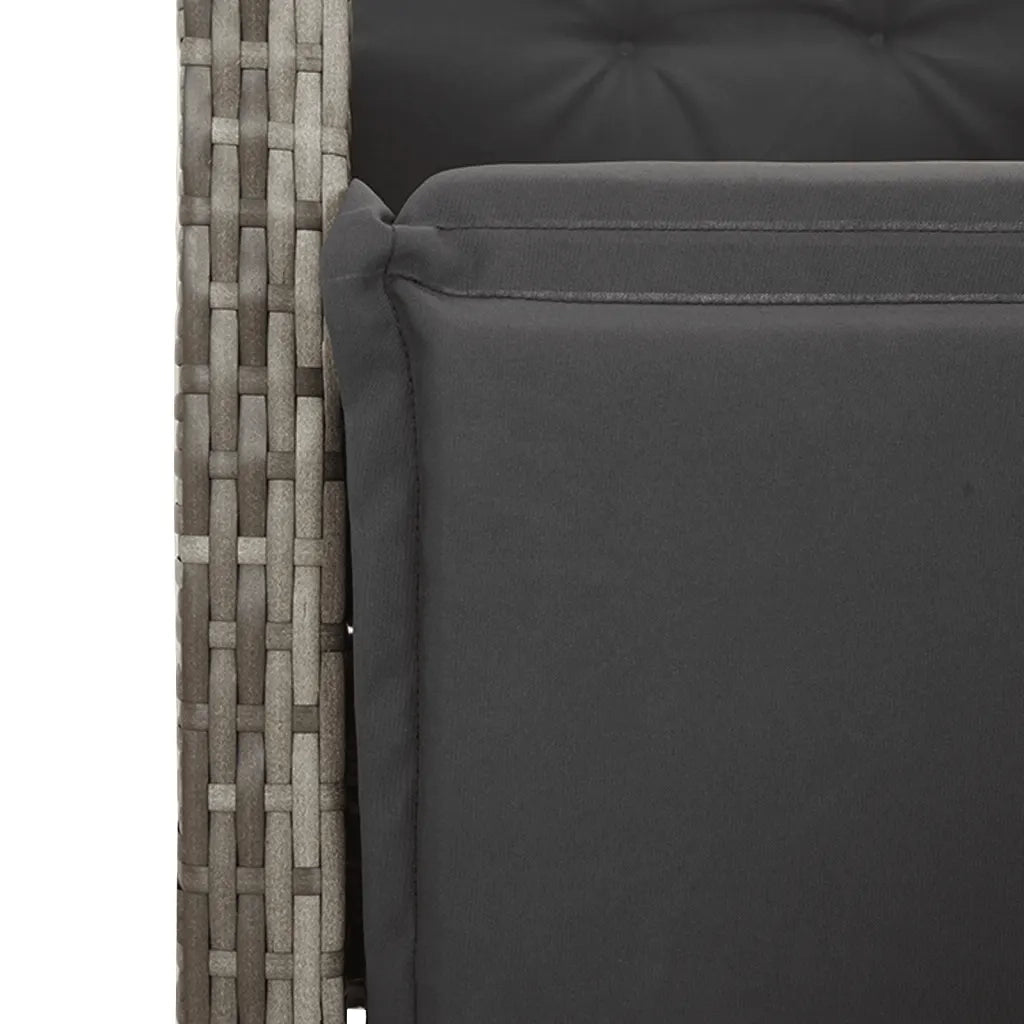Set da Pranzo da Giardino 9 pz con Cuscini in Polyrattan Grigio 3212801