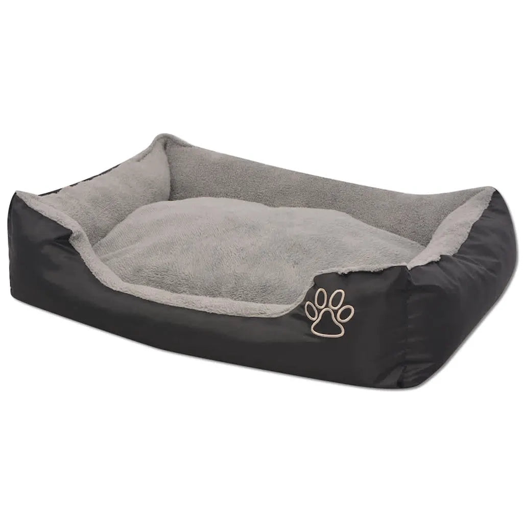 Cuccia per Cani con Cuscino Imbottito Taglia L Nero 170421