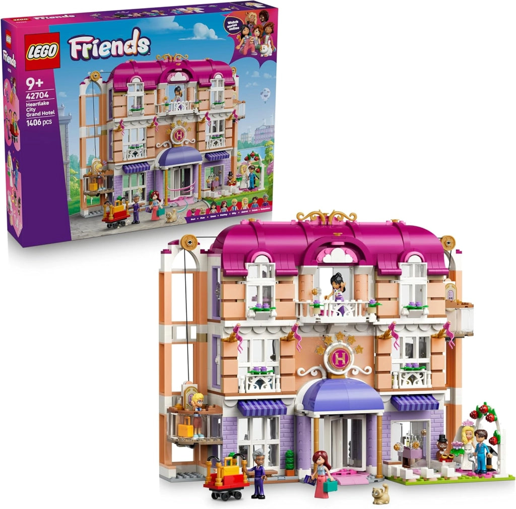 LEGO Friends Grand Hotel di Heartlake City Giocattolo - Modello in Miniatura con 6 Mini Bamboline, 2 Figurine di Animali