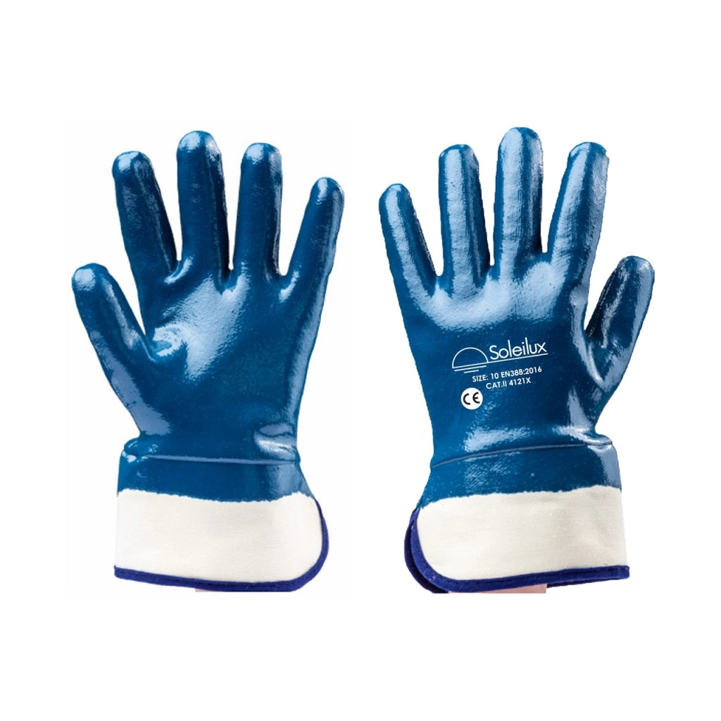 120x Paia Guanti da Lavoro NBR Blu Tutto Spalmato Taglia 10 – DPI CAT. II EN 388:2016 – Guanti Professionali
