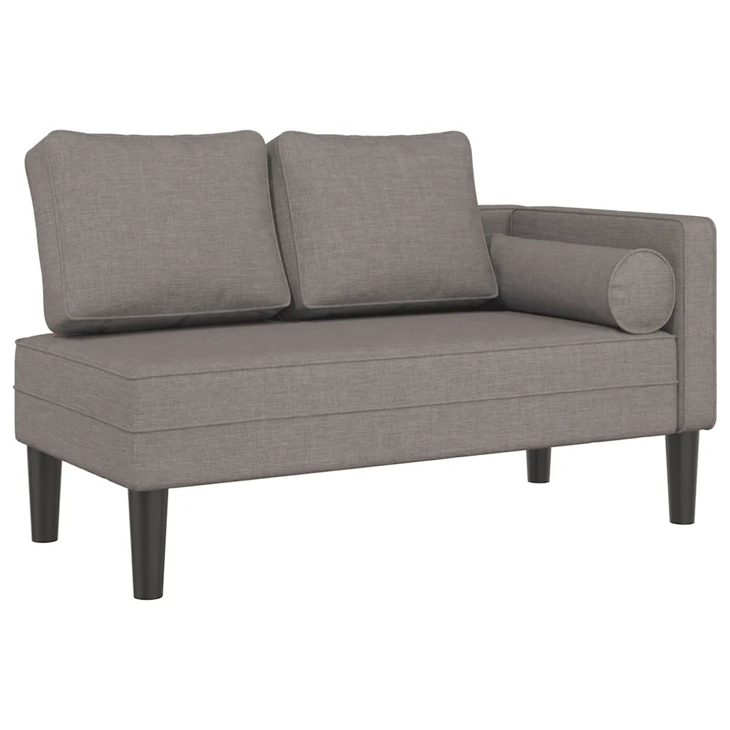 Chaise Longue con Cuscini Tortora in Tessuto 4007583