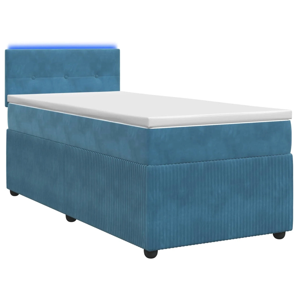 Letto box spring con materasso Blu 100 x 200 cm Velluto 3453087