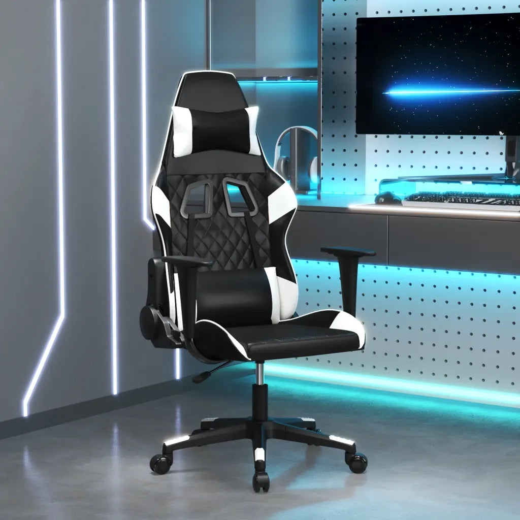 Sedia da Gaming Nero e Bianco in Similpelle 3143758