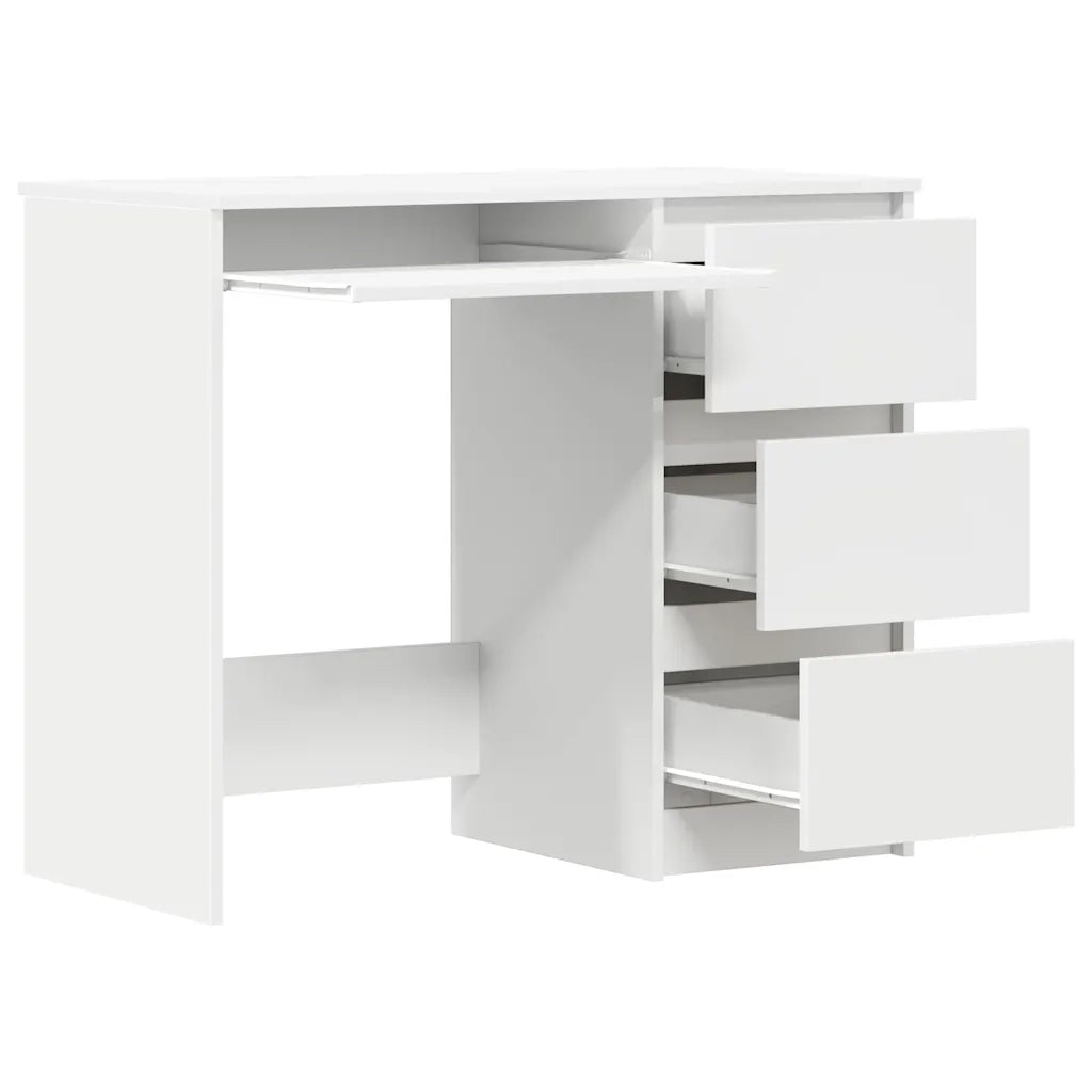 Scrivania Bianca 90x45x76 cm in Legno Multistrato 801373