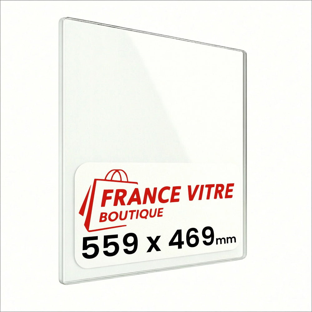 559 x 469 x 4 mm - Vetro per stufa a legna - vetro camino di ricambio - vetro per caminetto resistente al fuoco - France Vitre