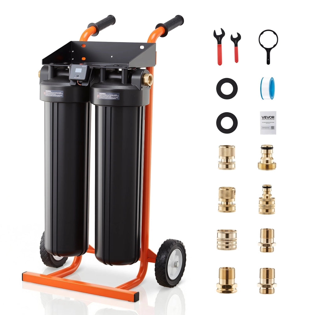 Unità demineralizzatore d'acqua PRS-TCXC con ruote, 2 flaconi da 4 L di resina e tester TDS, per risciacquo camper senza aloni