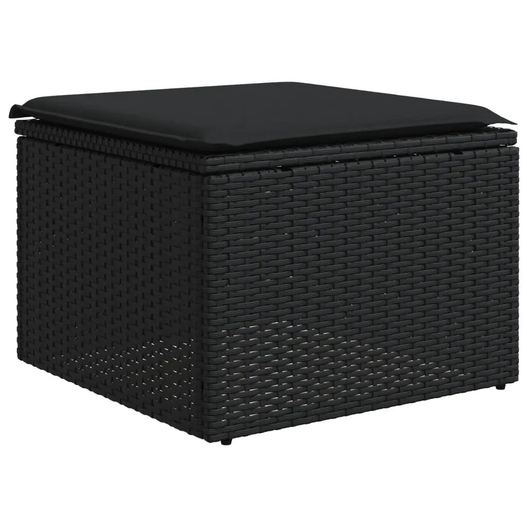 Set Divani da Giardino 9 pz con Cuscini Nero in Polyrattan 3224697