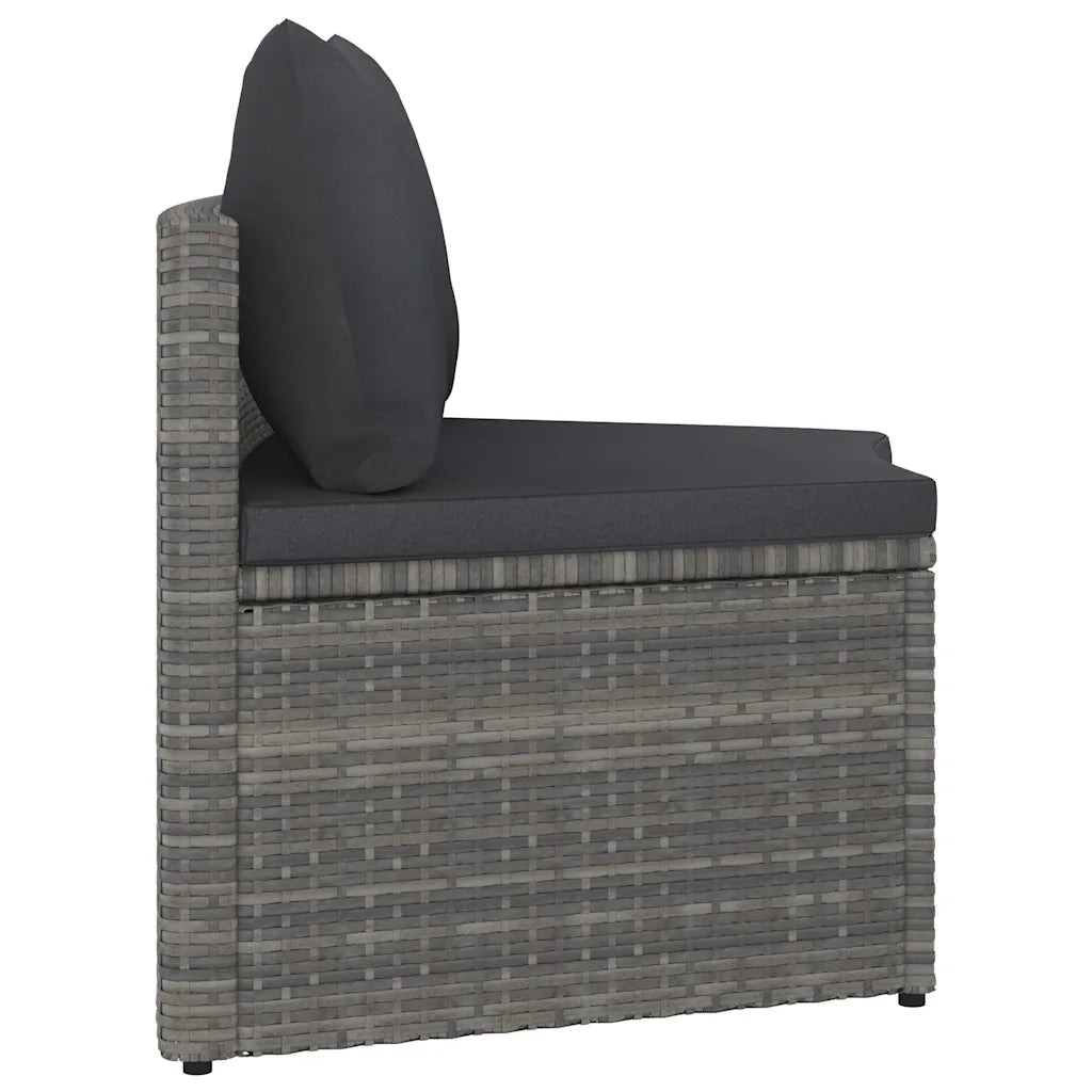 Set Divani da Giardino 5 pz con Cuscini in Polyrattan Grigio 3064907
