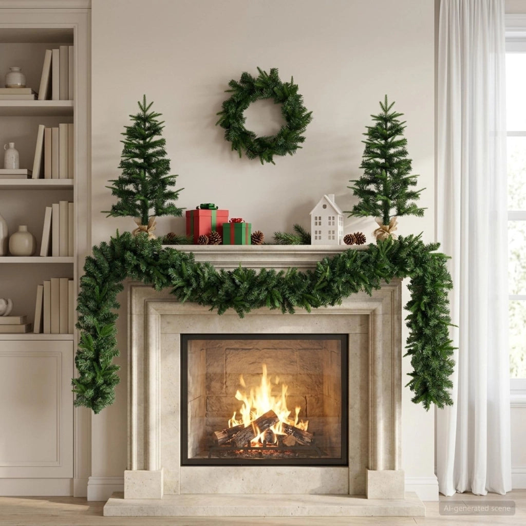 Set mini alberi di Natale 45 cm PVC e PE Verde 3468425