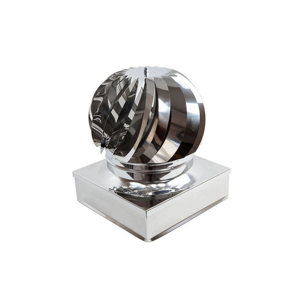 Fumaiolo da 47x47cm base quadra tipo radiante eolico inox aisi 304