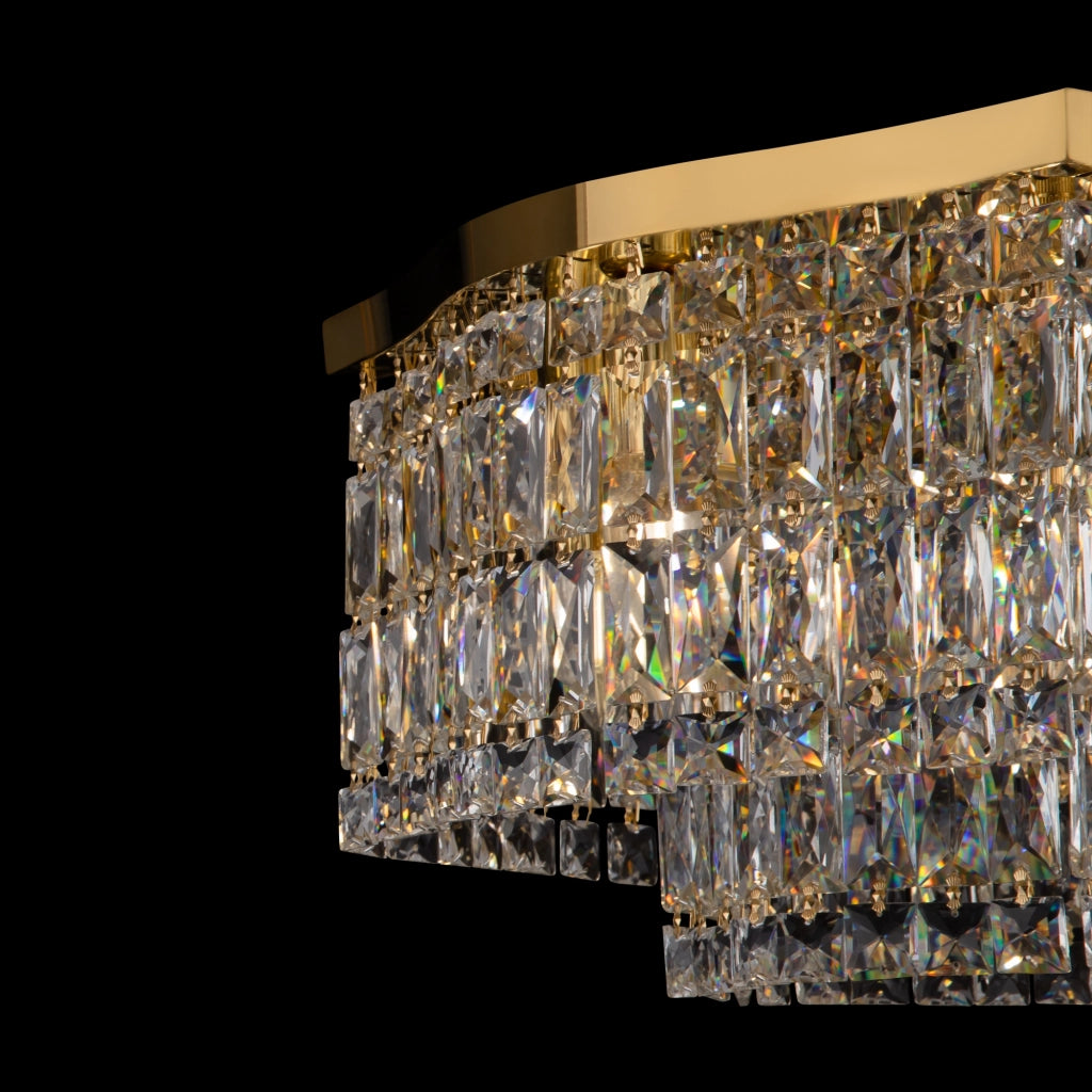 Plafoniera Maytoni Dune cristallo oro ottone 45cm 6xE14