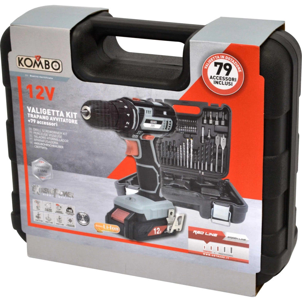 Valigetta Avvitatore Cordless con 79 Accessori Professionali