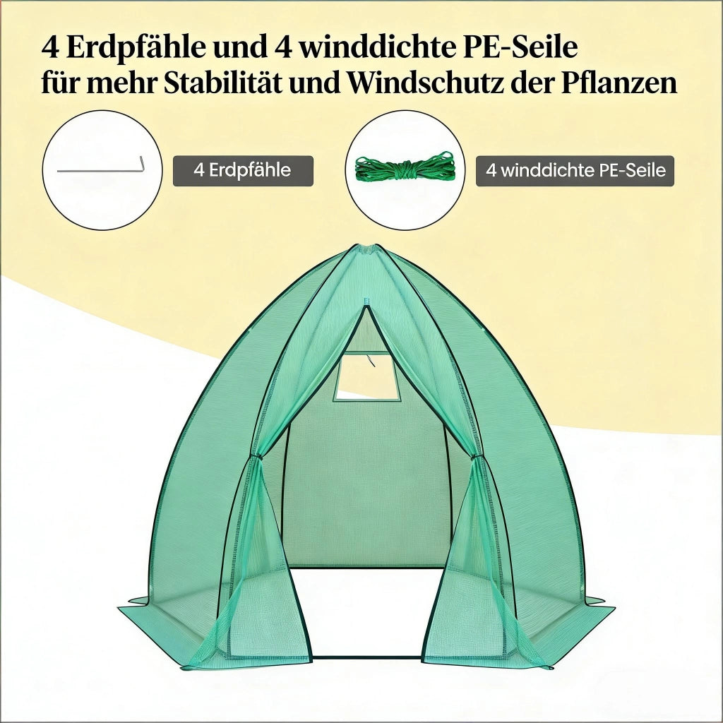 SERRA A TEPEE 240x200x240 cm in PE e acciaio Verde